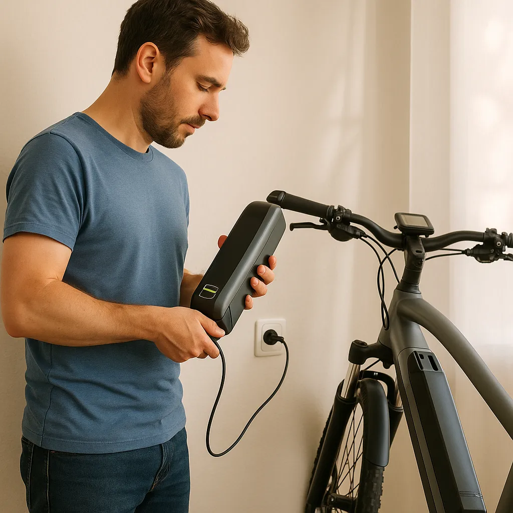 E-Bike Akku wird richtig geladen