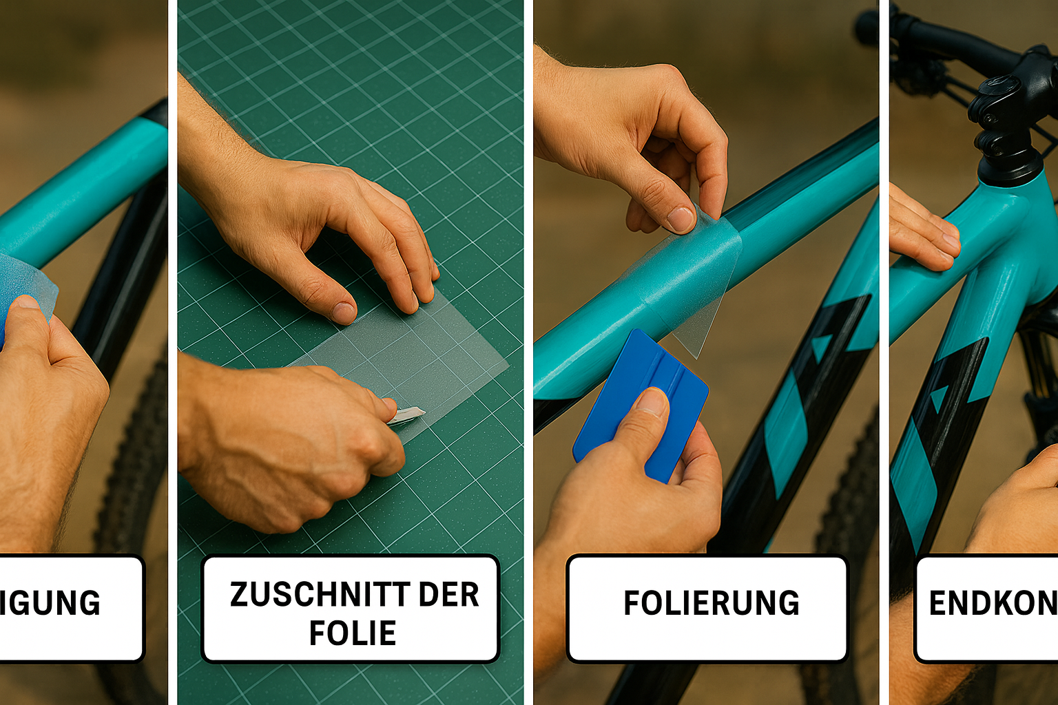 Schritt-für-Schritt-Anleitung zum Folieren eines Fahrradrahmens