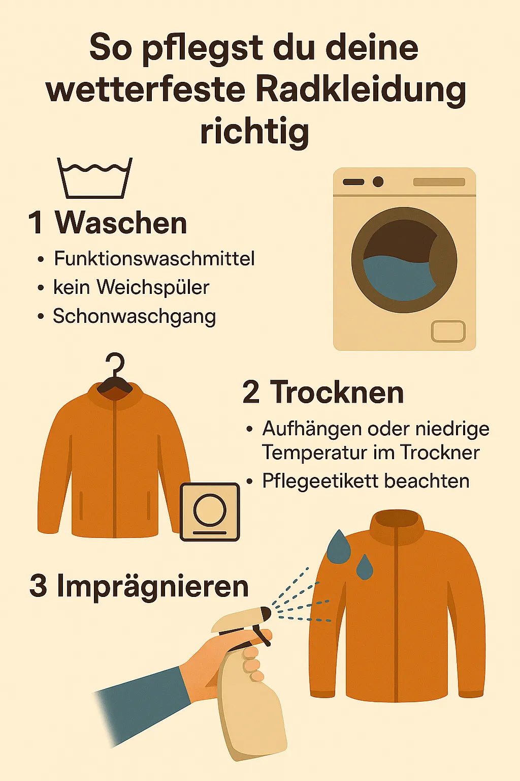 Funktionskleidung wird imprägniert