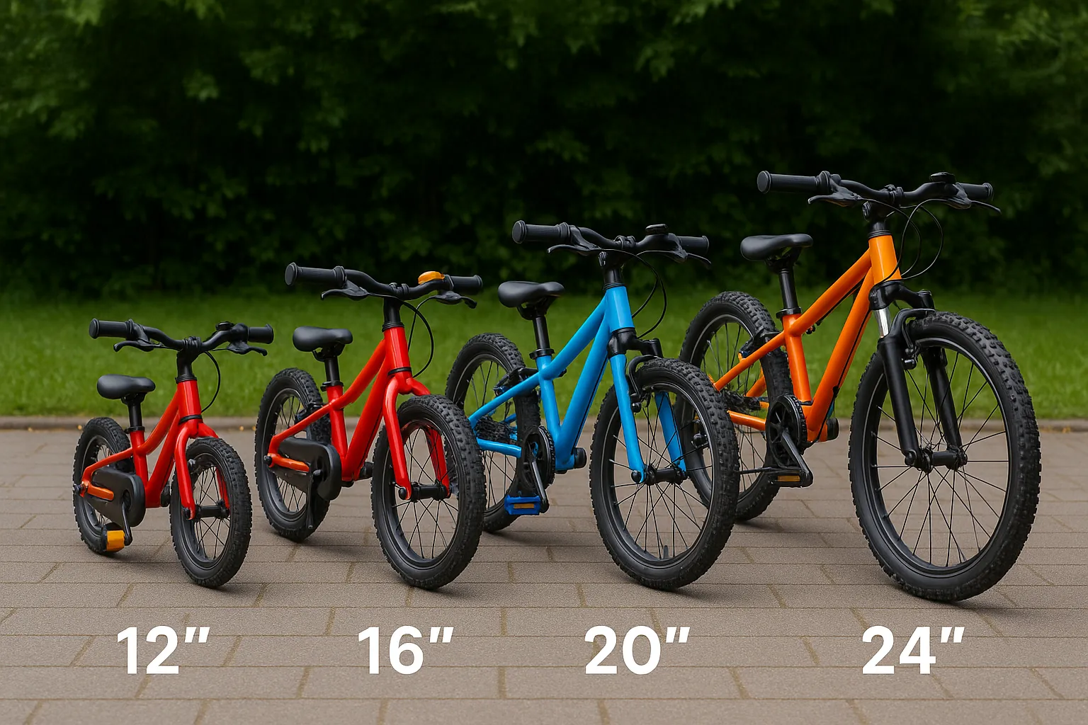 Größenvergleich Kinderfahrräder