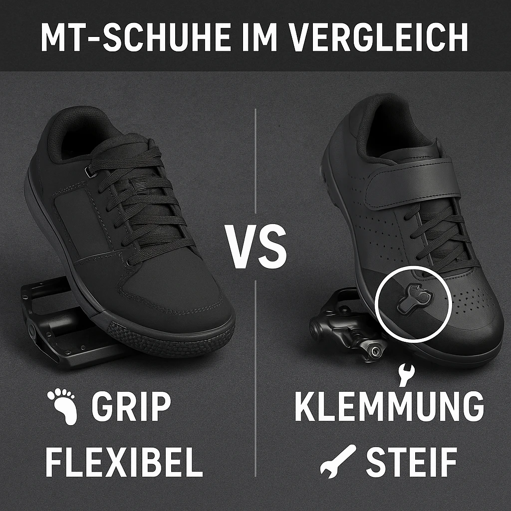 Flatpedal und Klickpedal MTB-Schuhe im Vergleich
