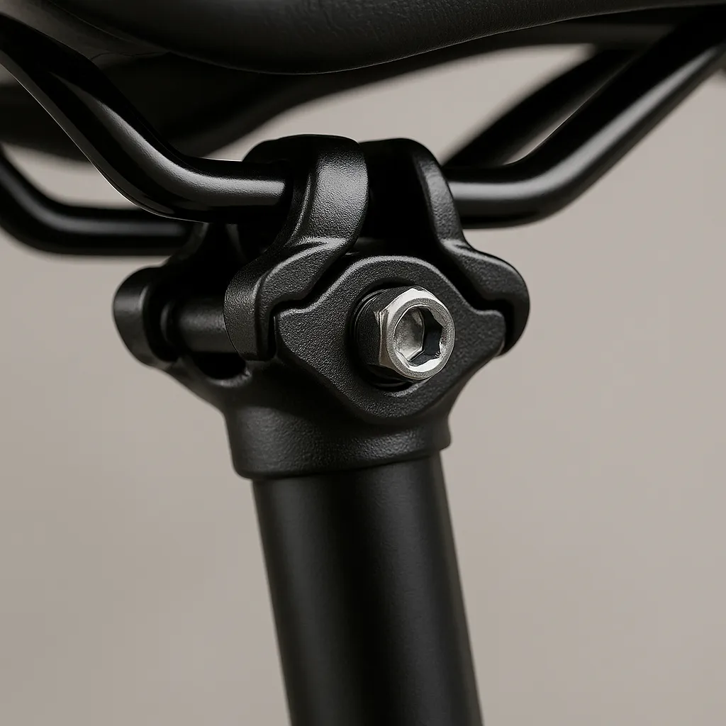 Detailaufnahme einer Sattelklemme mit Fokus auf die Klemmmechanik