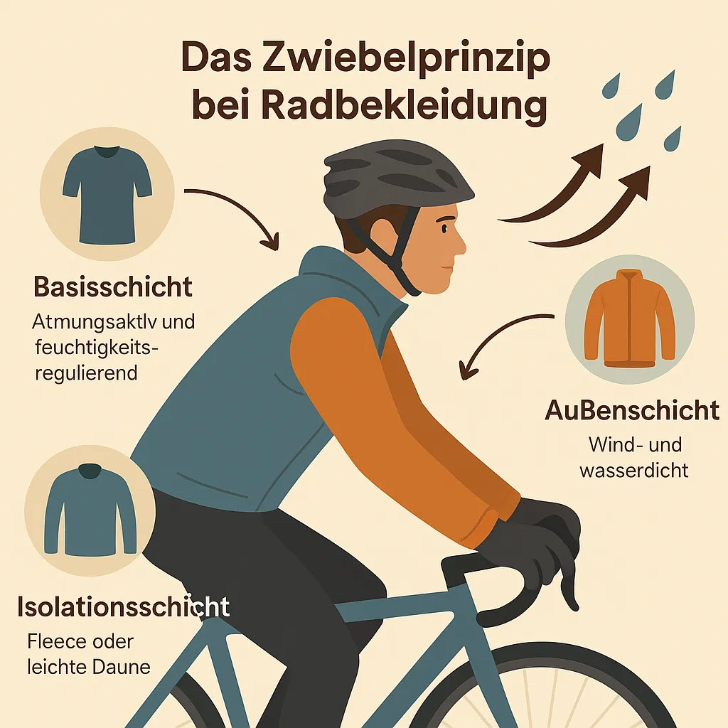 Zwiebelprinzip für Radfahrer